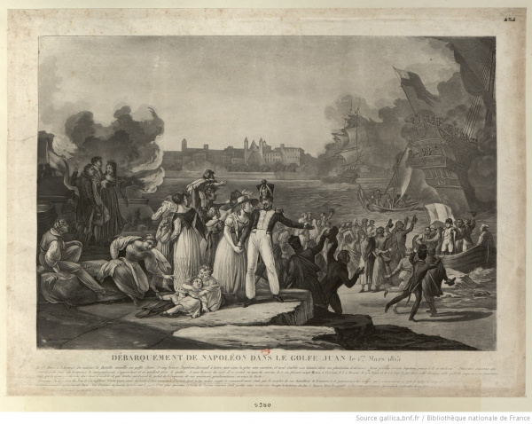 Napoléon, de retour de l'île d'Elbe, débarque à Golfe-Juan