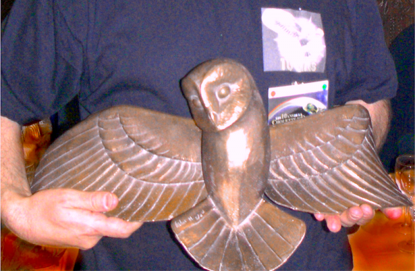 Chouette en bronze : tirage 2/8 montrée à la Chouette Fête de Bourges ne 2003